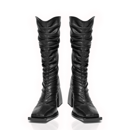 DRAPPED BLACK BOOTS (9023925649639)