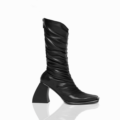 DRAPPED BLACK BOOTS (9023925649639)